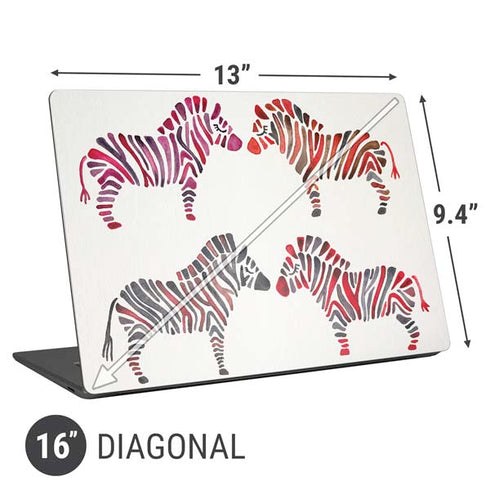 Cat Coq Rainbow Zebras Universal Laptop 16in (13 x 9.4in) Skin